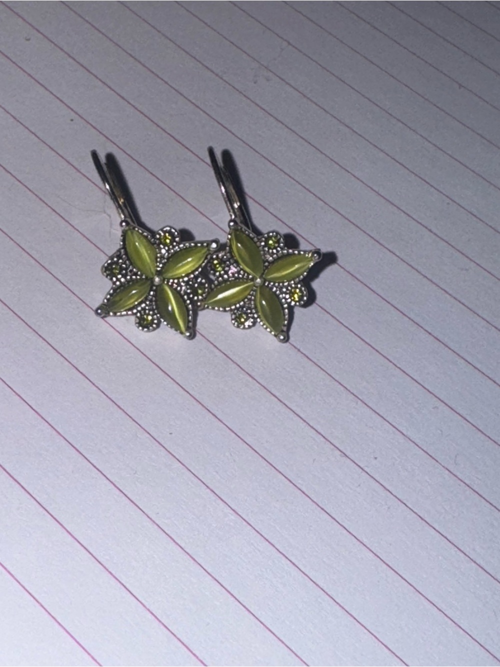Delicate Green Floral Drop Earrings - Women Jewelry